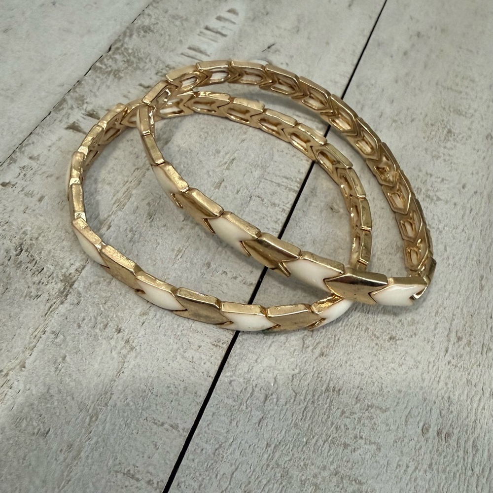 Evereve Gold and Cream Bracelet Set